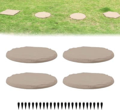 Kunststof Stoeptegels - Decoratieve Stenen - Buitenpaden Aanleggen - Antislip Vierkant - 4-pack - Wit