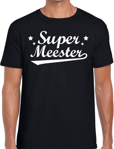 Super meester cadeau t-shirt heren - Einde schooljaar/ meesterdag cadeau S