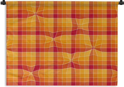 Wandkleed - Wanddoek - Oranje - Patronen - Abstract - 60x45 cm - Wandtapijt