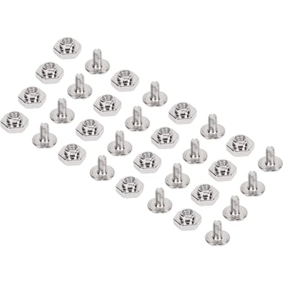 50 Sets 8mm Klinknagels en Studs Metaal Zeskant Klinknagel Sleufschroef Set voor Leerbewerking Kleding Inbinden zilver