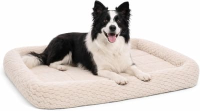 Hondenkussen – Hondenmand – Naya Rechthoekig Beige met rand 100,5x63,5cm – extra steun – comfortabel