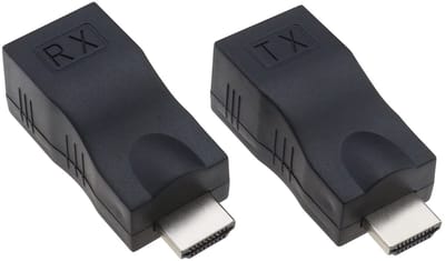 Dailygoods - Dailygoody - HDMI naar RJ45 Extender - 1080p HD - Complete Set - Zwart - HDMI Accessoires - Geschikt voor TV en Set-top Box - 30 meter afstand