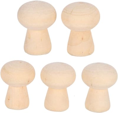 Houten Poppenlichamen - Paddenstoelvorm - DIY Decoratie - Onvoltooid Hout - 4.4 cm Lengte