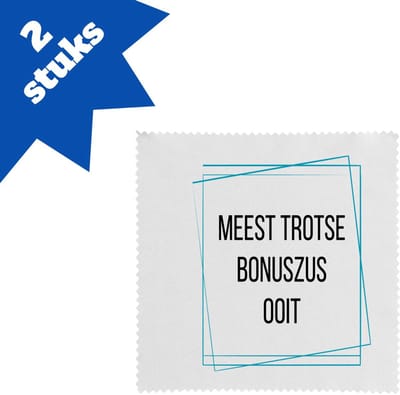 Akyol - meest trotse bonuszus ooit brillendoekjes - Zus - trotse bonuszus - verjaardagscadeau - verjaardag - cadeau - cadeautje voor zus - zus artikelen - kado - geschenk - gift - 17,8 bij 17,8 cm - 2 stuks