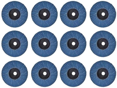 Set van 12 Schuurdiscs 75 mm 120 Grit voor Metaal, Hout en Staal - Schuur- en Flapdiscs voor Efficiënt Schuren en Polijsten