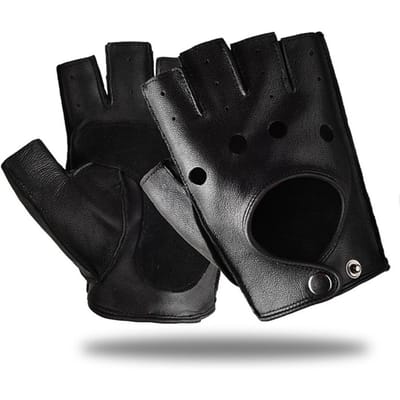 PU Handschoenen Mannen Winter Fitness Sport Buiten Tactische Motorrijhandschoenen Halfvinger Handschoenen M zwart