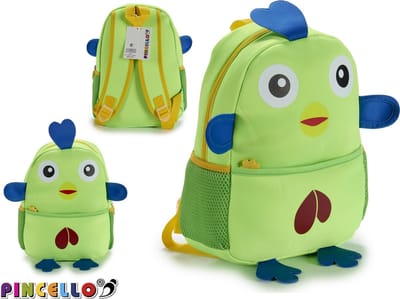 Groene Kip Rugtas voor Kinderen – 32x24,5x10 cm – Lichtgewicht Schooltas met Meerdere Vakken – Unisex