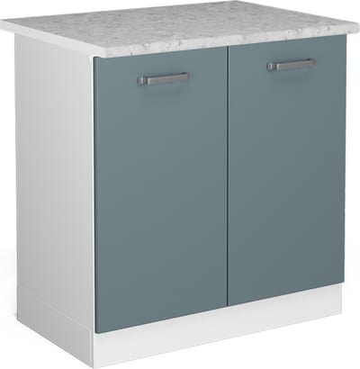 Vicco R-Line Wastafelkast – 80 cm, WB Marmer Blauw-grijs