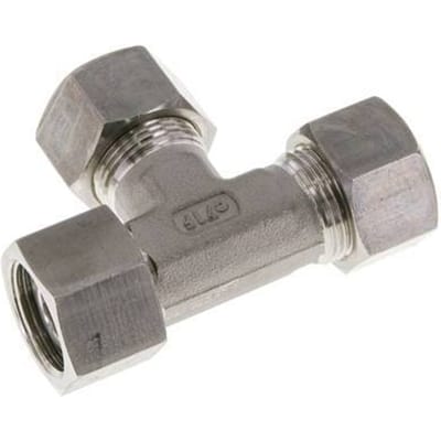 15L RVS L-vorm Knelfitting Draaidoorvoer 315bar FKM Verstelbaar ISO 8434-1