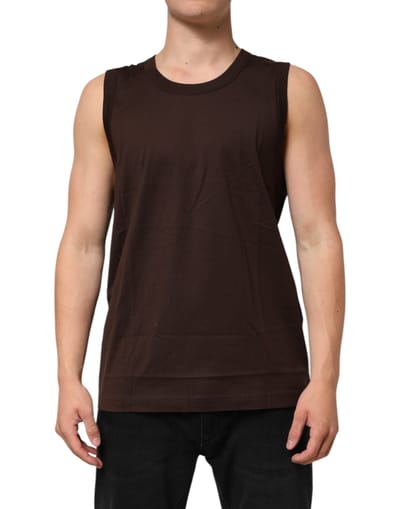 Dolce & Gabbana Bruin Katoenen Mouwloos Ondergoed Heren Tanktop