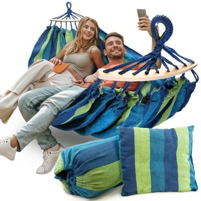 XXL dubbele hangmat met sleepzak - sterk en comfortabel