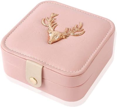 Reissieradendoos Organisator - Sieraden Koffer - Sieraden Opbergen - Compact Design - L11.2xB11.2xH4.7cm - Roze