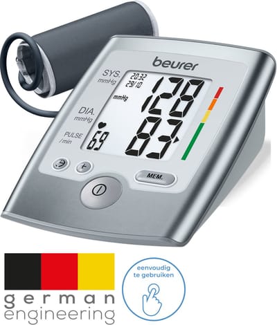 Beurer BM 35 Basic Bloeddrukmeter bovenarm - Klinisch bewezen werking* - Hartslagmeter - Onregelmatige hartslag - Risico-indicator - 2 Gebruikersgeheugen - Klinisch gevalideerd - 5 Jaar garantie