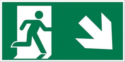 Pickup Vluchtweg - Trap af rechts - conform ISO 7010