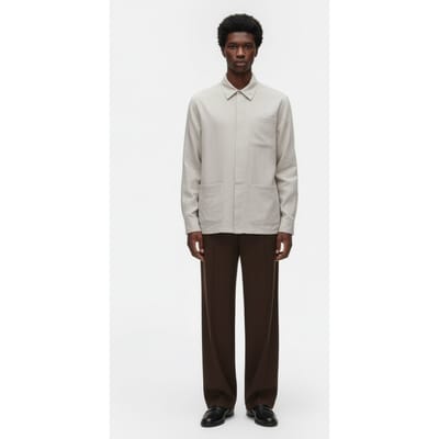 French Connection Utility Linen Stone Size: S | Formal Shirts Outlet | Heren | Grijs