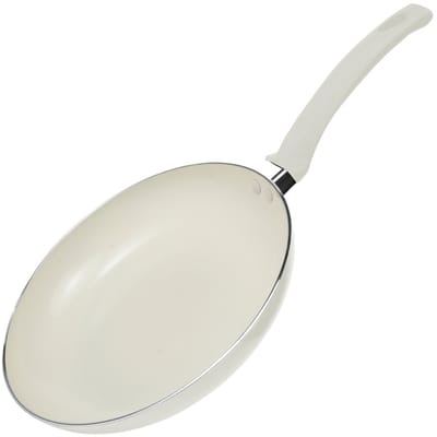 COOCK Koekenpan Inductie - 1500ml - Speciale Anti-Aanbak Coating - Koekenpannen met Ergonomische Koudgrepen - Gerecycled Aluminium - Wit - Inclusief E-book