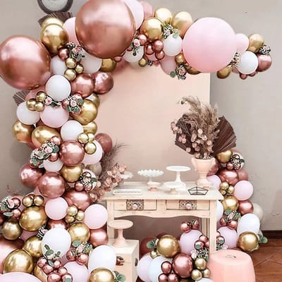 Fienosa Ballonnenboog huwelijk thema - Oud Roze - Luxe Verjaardag Ballonnen - Ballonnenboog Roze - Verjaardag - Bruiloft decoratie - 148 stuks - Helium Ballonnen - Ballonnen Pilaar