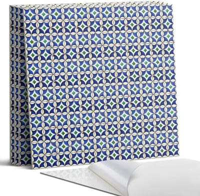 Coloray Wandpanelen Zelfklevend - Geometrisch tegelpatroon Zelfklevende Wandpanelen - 50 cm x 50 cm - Blauw Wandpaneel PVC - 5 stuks - Texturen Wandpanelen Zelfklevend - Wandpaneel Keuken - Wandpanelen Badkamer