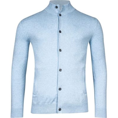 Baileys Vest Pima Cotton Buttons Single Knit Soft Blue / male