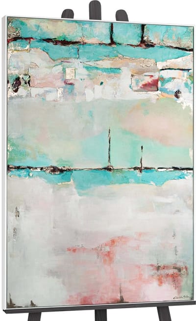 Canvas schilderij landschapsformaat handgeschilderd stille samenklank abstract – YS-Art Gallery – Rustgevende wanddecoratie voor woonkamer – Modern schilderij voor slaapkamer