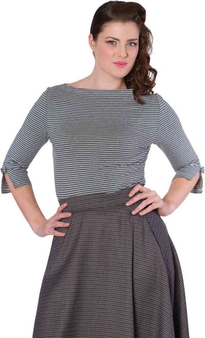 Dancing Days - SIMPLY STRIPE Longsleeve top - 4XL - Grijs