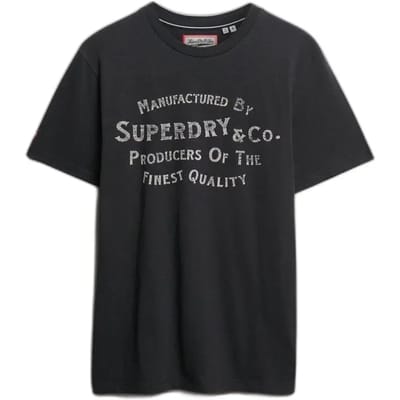 Superdry T-shirt Copper Label Relaxed Tee M1012256a Washed Black Mannen Maat - S