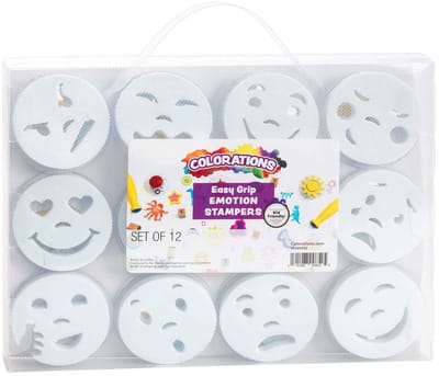 Colorations stempelset speelgoed - Easy Grip Emotiestempels 12 stuks.