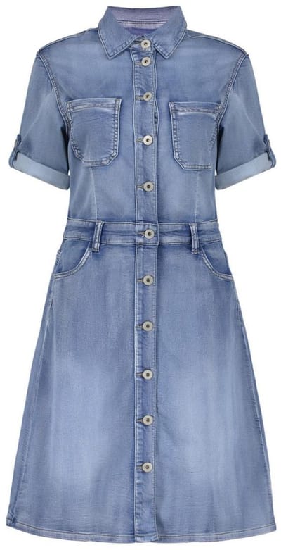 Geisha Jurk Jeans Dress 67001 10 Mid Blue Denim Dames Maat - S