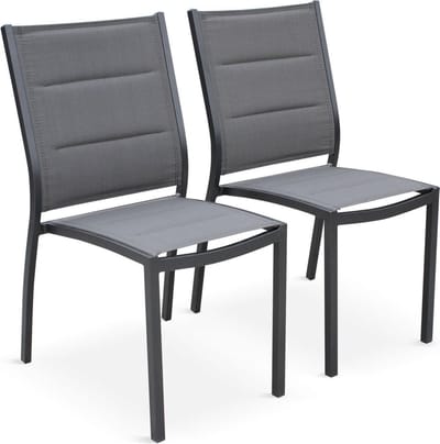 sweeek - Set van 2 stapelbare chicago stoelen van aluminium en textileen