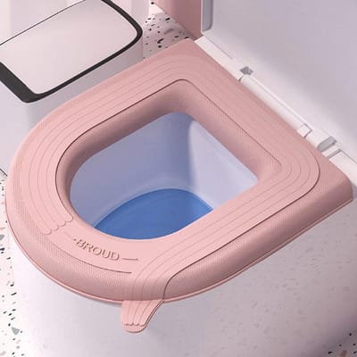 Tapis de protection pour siège de toilette EVA été hiver chaud doux lavable tapis de fermeture housse de siège coussin de couvercle de toilette housse de bidet accessoire de salle de bain gray