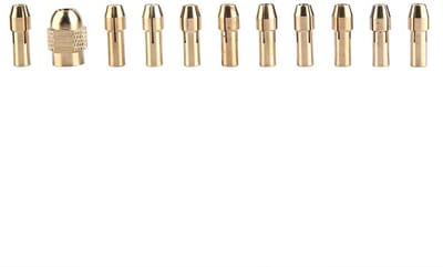 By shayne - 11 Stks Spantang Set - Mini Boormolen Accessoires - Messing Materiaal - 0,5 tot 3,2 mm - Klemcapaciteit - Voor Elektrische Gereedschappen