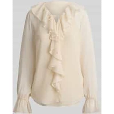 regular fit blouse met kraag met ruches