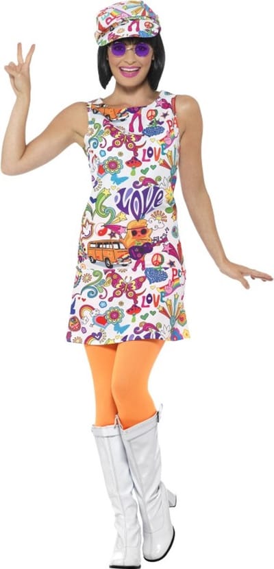 60's Groovy Chick Kostuum - Maat L