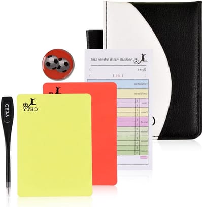 Complete Set van Scheidsrechterskaarten met Tas, Rode en Gele Kaarten, Scorebladen en Potlood voor Voetbal en Basketbal Wedstrijden