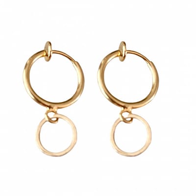 Klem oorbellen - mini - goudkleur - ring- geen gaatje- Charme Bijoux