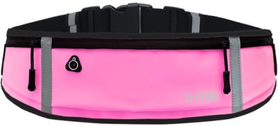 U Fit One Running Belt - Hardloopriem - Verstelbaar - Waterafstotend - Smartphone Houder - Reflectie Strip - 60 tot 116 cm - Roze
