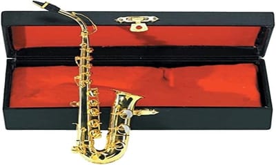 Miniatuur Saxofoon - Es Alt - Muziek Maken - Messing Instrument - 15 cm - Geel