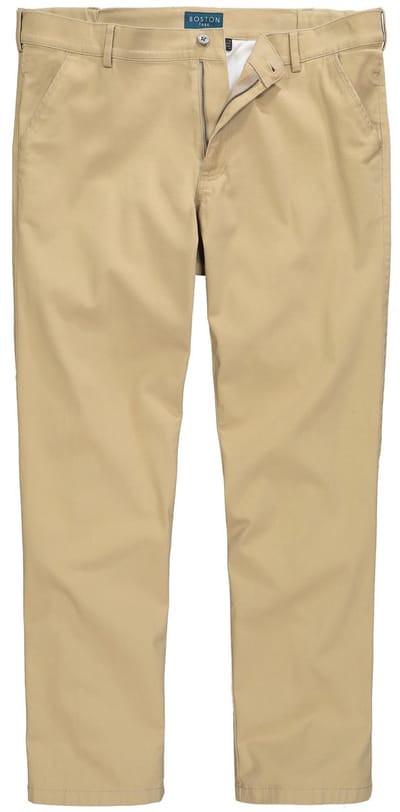 Boston Park - Heren - Broek van twill traveller-band platte voorkant regular fit - Zand - Maat 70
