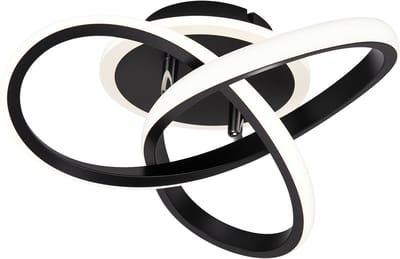 Lemlit LED Plafondlamp met Ringen 21W - Moderne Plafondverlichting met 3 Kleurtemperaturen - 2100 Lm met Geheugenfunctie - voor Woonkamer Slaapkamer Keuken en Hal - Zwart