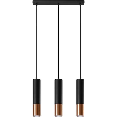 Sollux Lighting Hanglamp Loopez - GU10 - zwart/koper - staal - 90x45x6cm