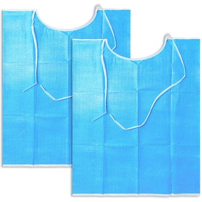 Nigf 100 Stuks Wegwerp Tandarts Slabbetjes Blauw Waterdicht met Individuele Lintjes voor Tandarts Praktijken blue