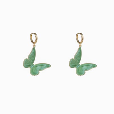 Go Dutch Label Oorknoppen Enamel Butterfly Mint