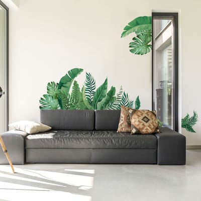 Muurstickers - Tropische bladwaaier - Transparante achtergrond - 70x105cm