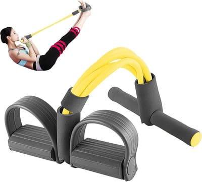 Pedaaltrekker - Trainingsapparaat - Full body workout - Antislip design - 47 x 25 cm - Geel