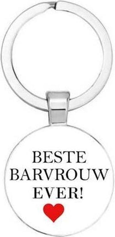 Akyol - Beste barvrouw ever Sleutelhanger - Barvrouw - Barvrouwen - Leuk kado voor iemand die barvrouw is - 2,5 x 2,5 CM