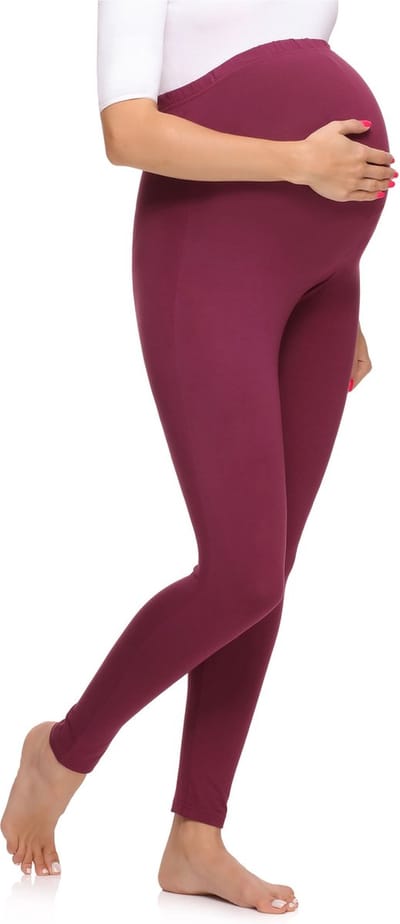 Merry Style MS-MS10-297-LE Dames Zwangerschapsleggings Leggings - Sport - Vrijetijdsbroek - Lang - Viscose - Sporbroek - Yogabroek - Wijn - M