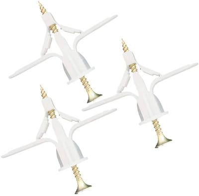 Gipsplaatankerset - Hollewandankers met schroeven, zelfborende hollewandankers voor gipsplaat, nylon - kunststof, 100 stuks (anker 50 + schroef 50)