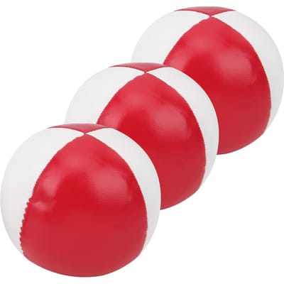 3 stuks PU Leer Jongleerballen Indoor Vrije Tijd Draagbare Performance Oefenballen Rood Wit