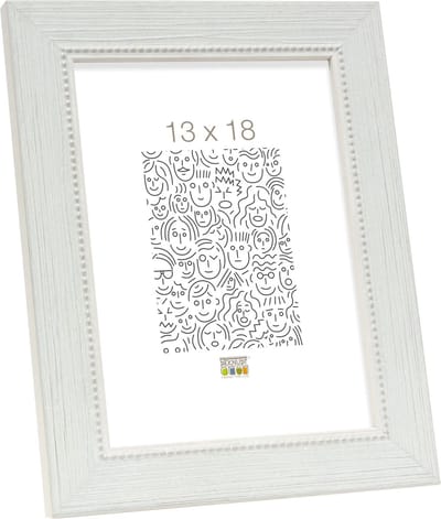 Deknudt Frames fotolijst S46KF1 - wit - parelbiesje - foto 13x18 cm