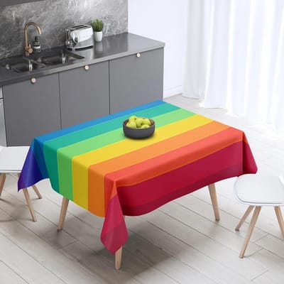 Regenboog Print Patroon Tafelkleed Huisdecoratie Tafel Rechthoekig Feest Vlekbestendig Stofhoes 140x200cm